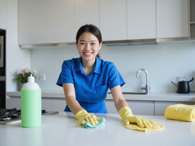 Professional cleaner from 22 Cleaning Service at work